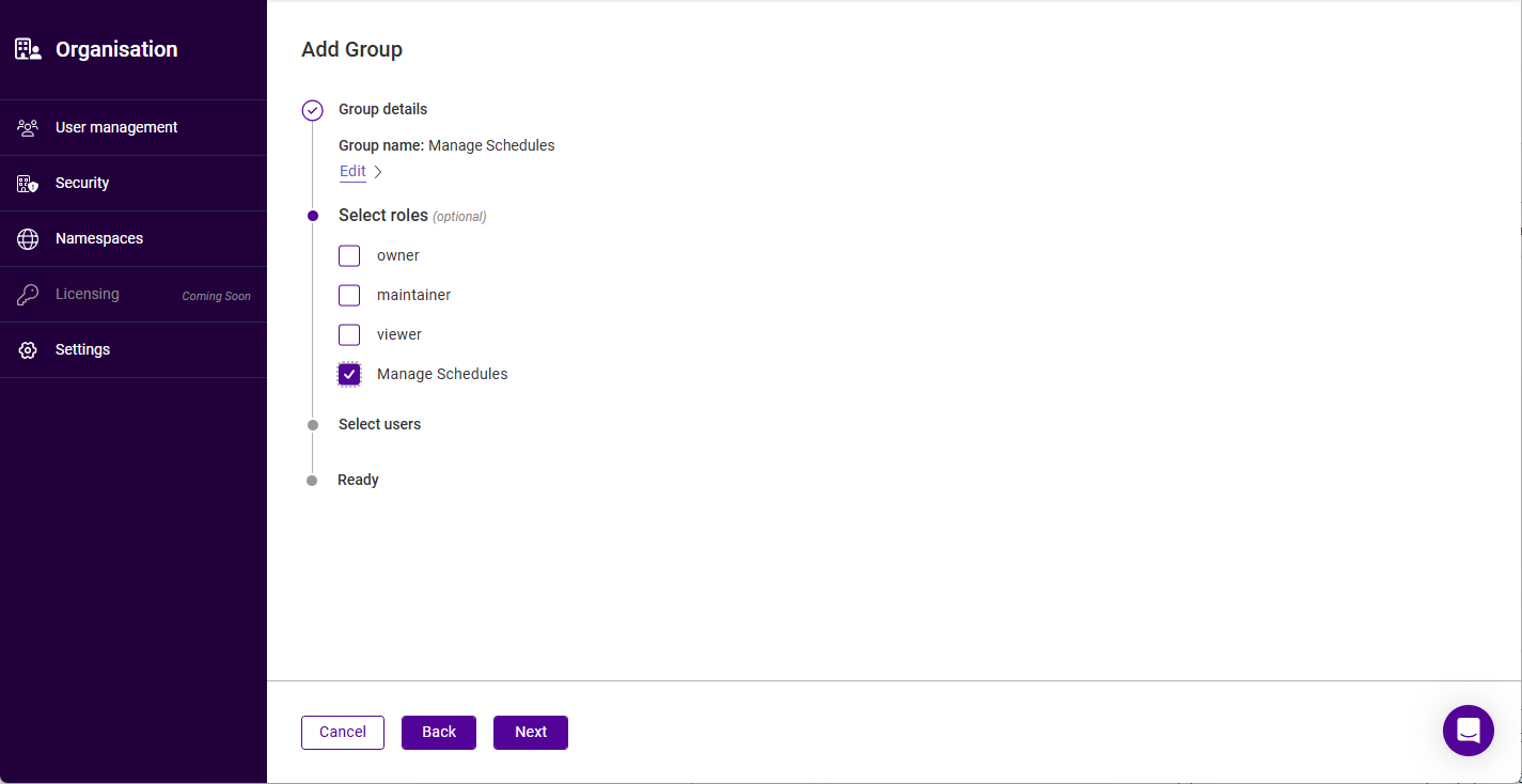 add group select roles