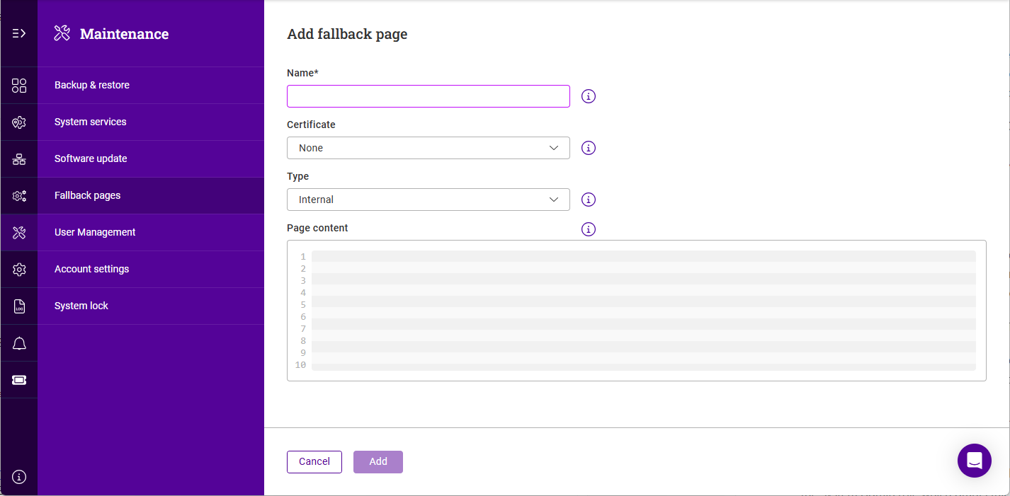 add fallback page