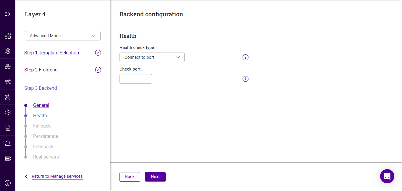 add l4 service backend health