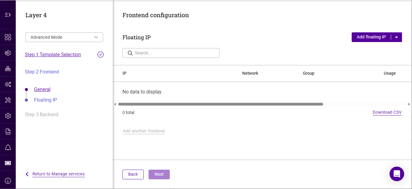 add l4 service floating ip