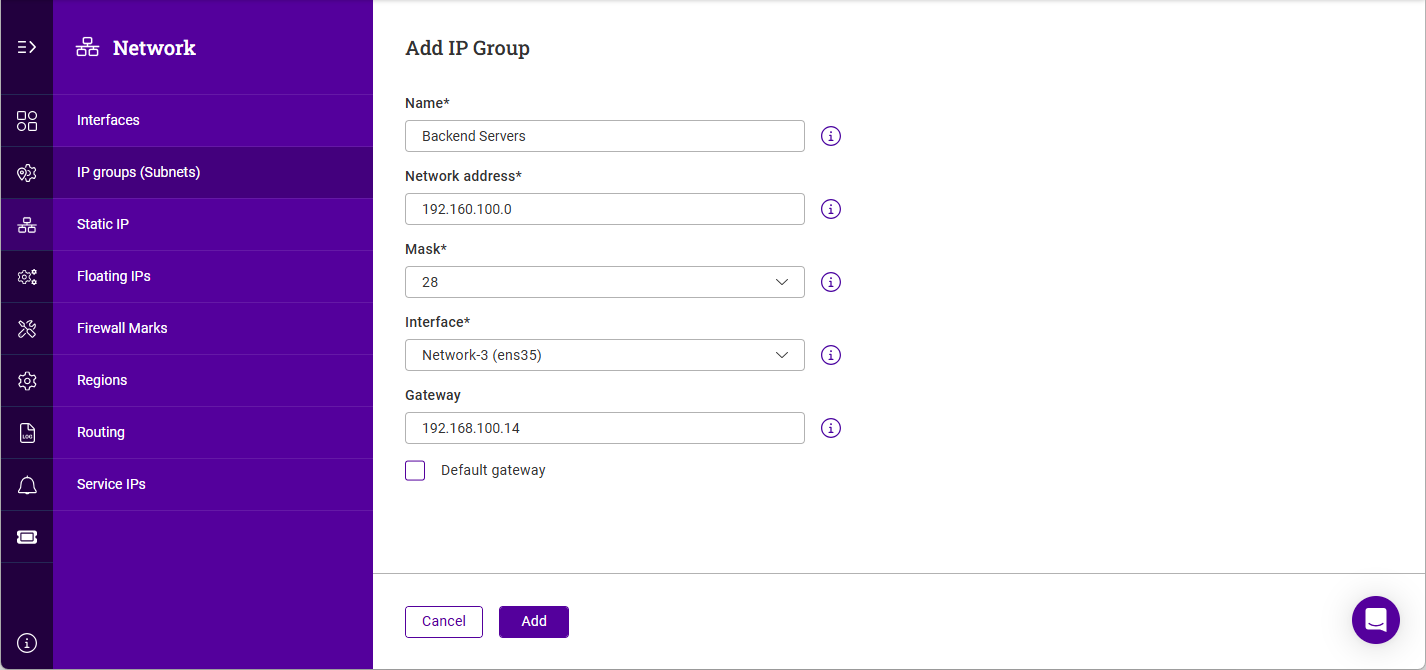configure ipgroup
