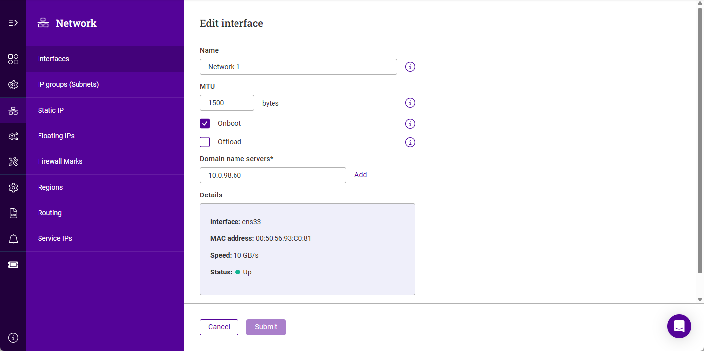 edit interface