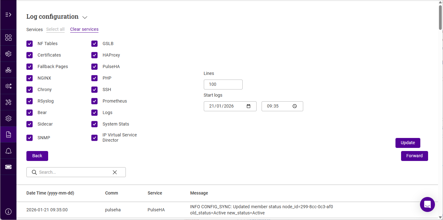 view logs
