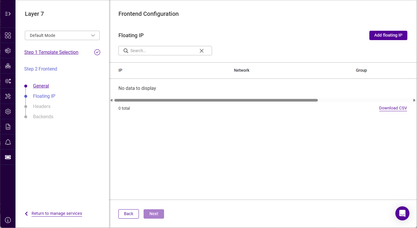 webui add service add fip