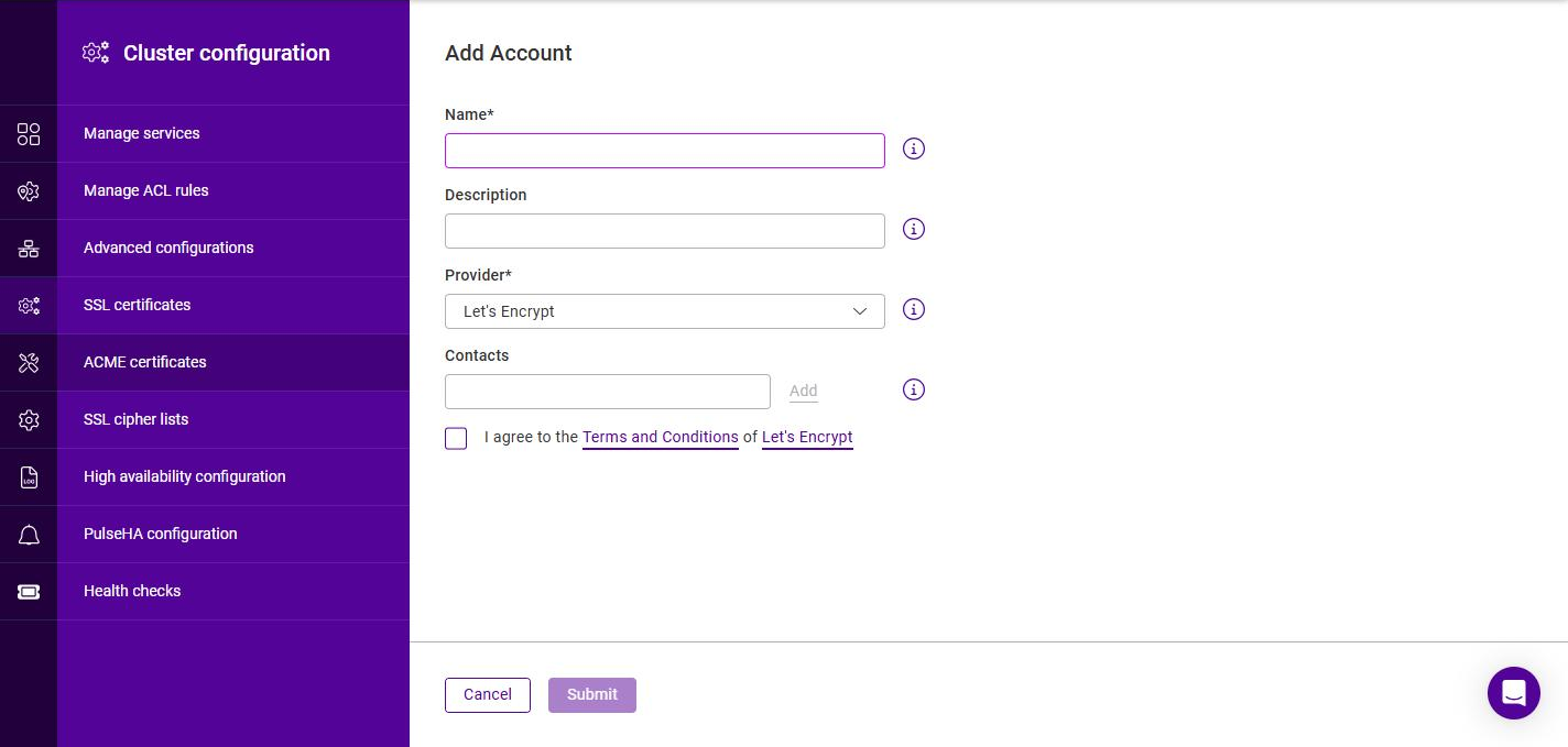 add acme account