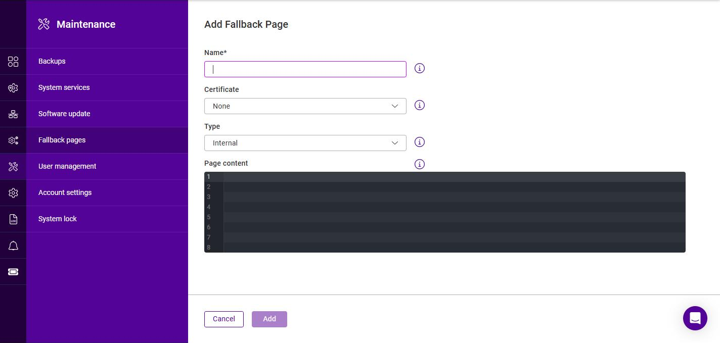add fallback page