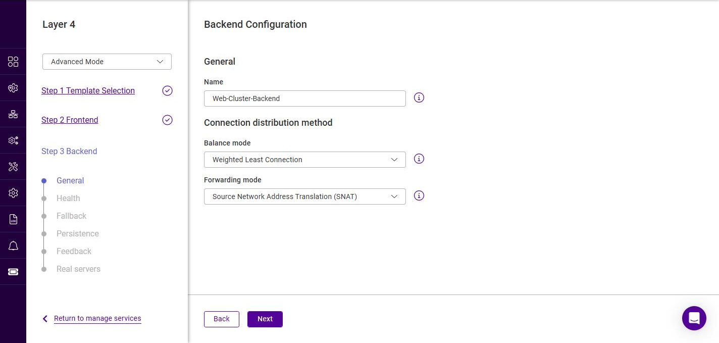 add l4 service backend