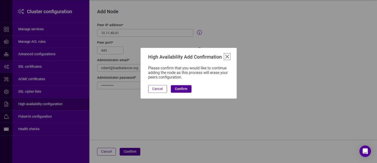 add node confirmation