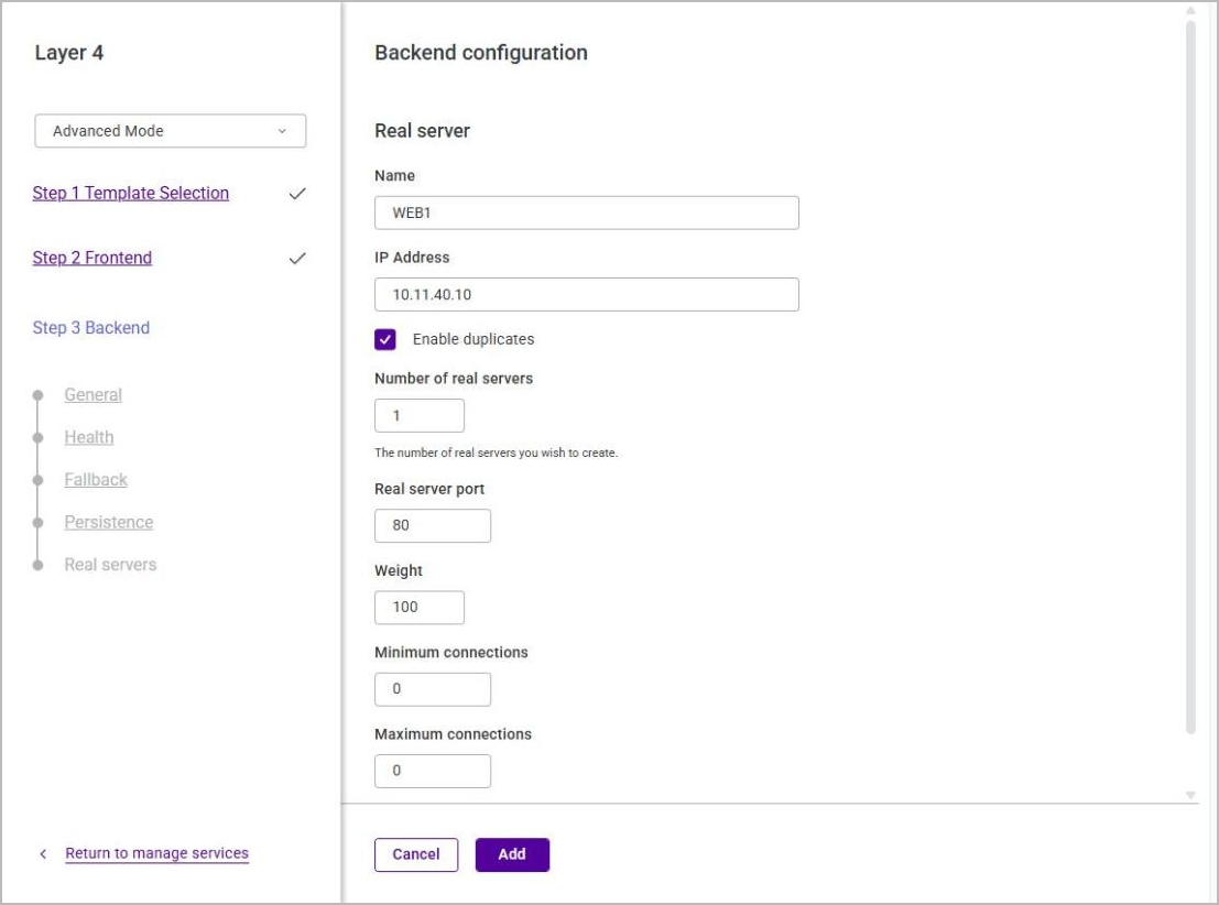 add real server duplicates