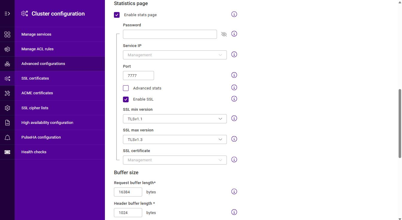 advanced config layer7 statistics