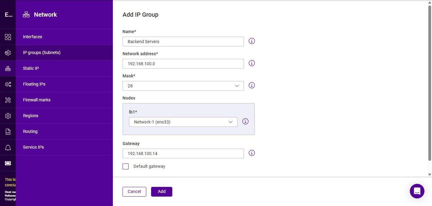 configure ipgroup