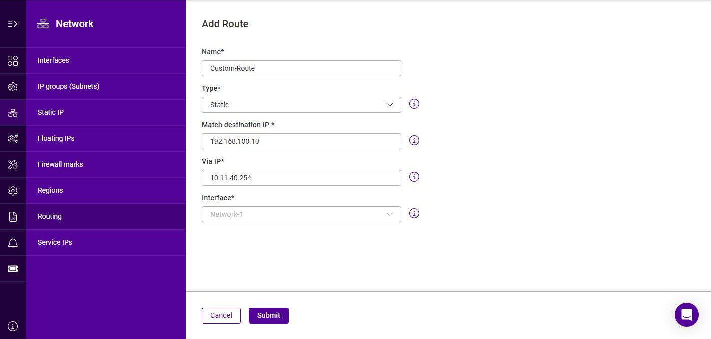 configure route