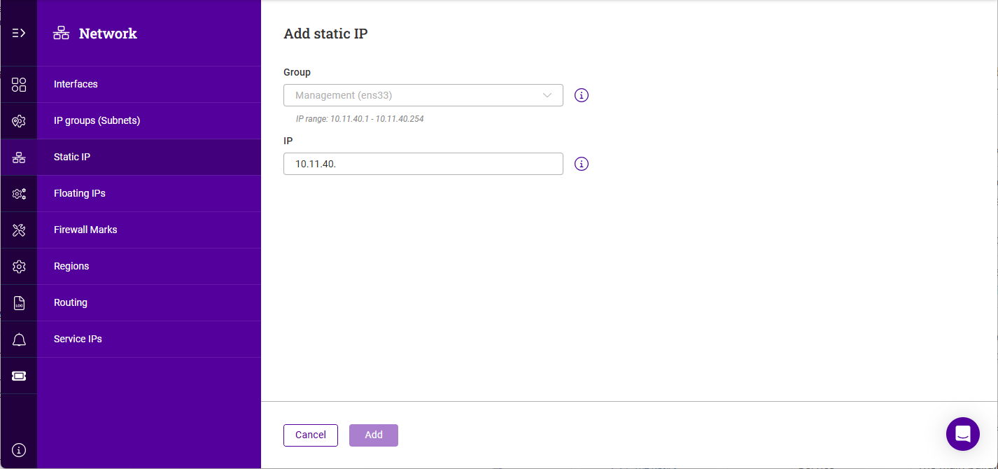 configure static ip