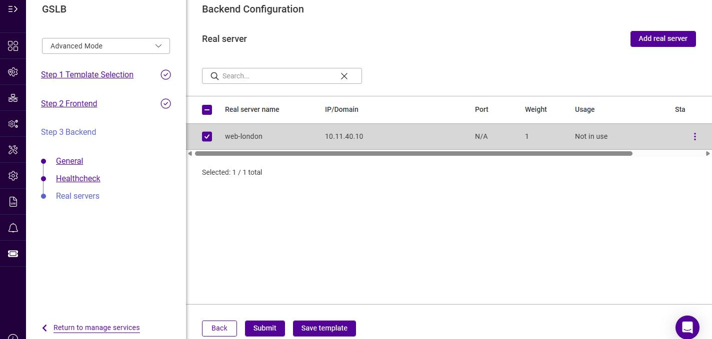 gslb realservers added
