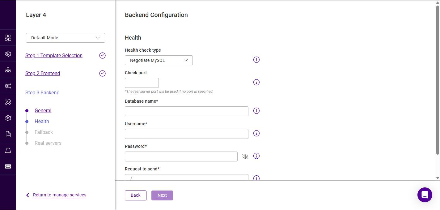 l4 backend health mysql