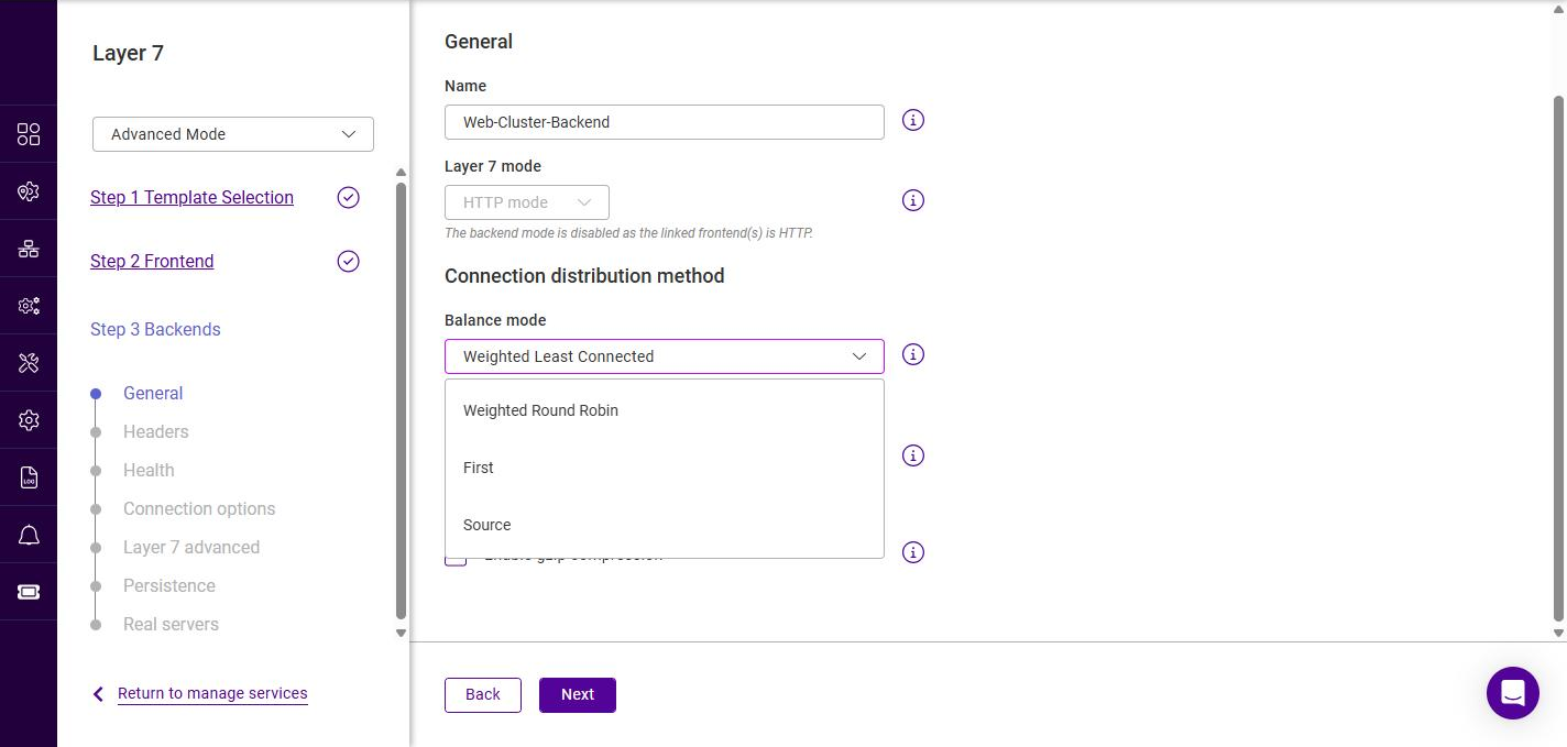 l7 backend balance mode