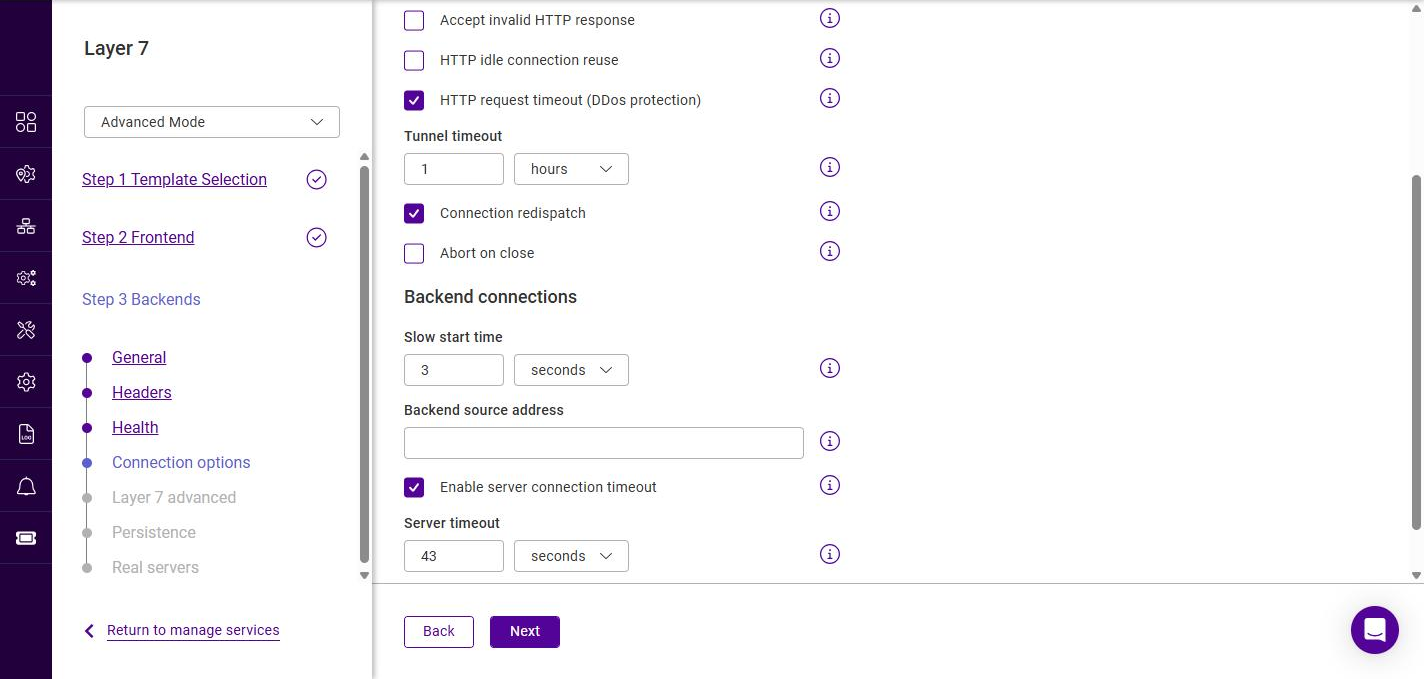 l7 backend connection options 2