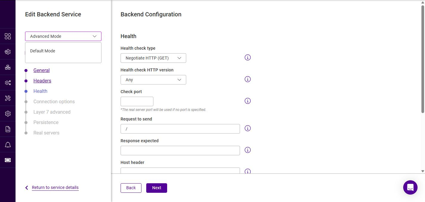 l7 backend health mode