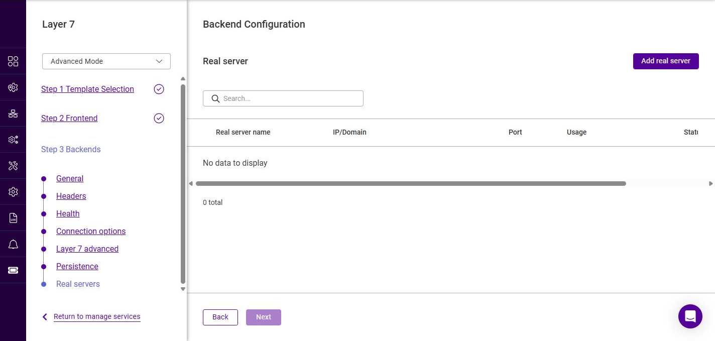 l7 backend realserver list