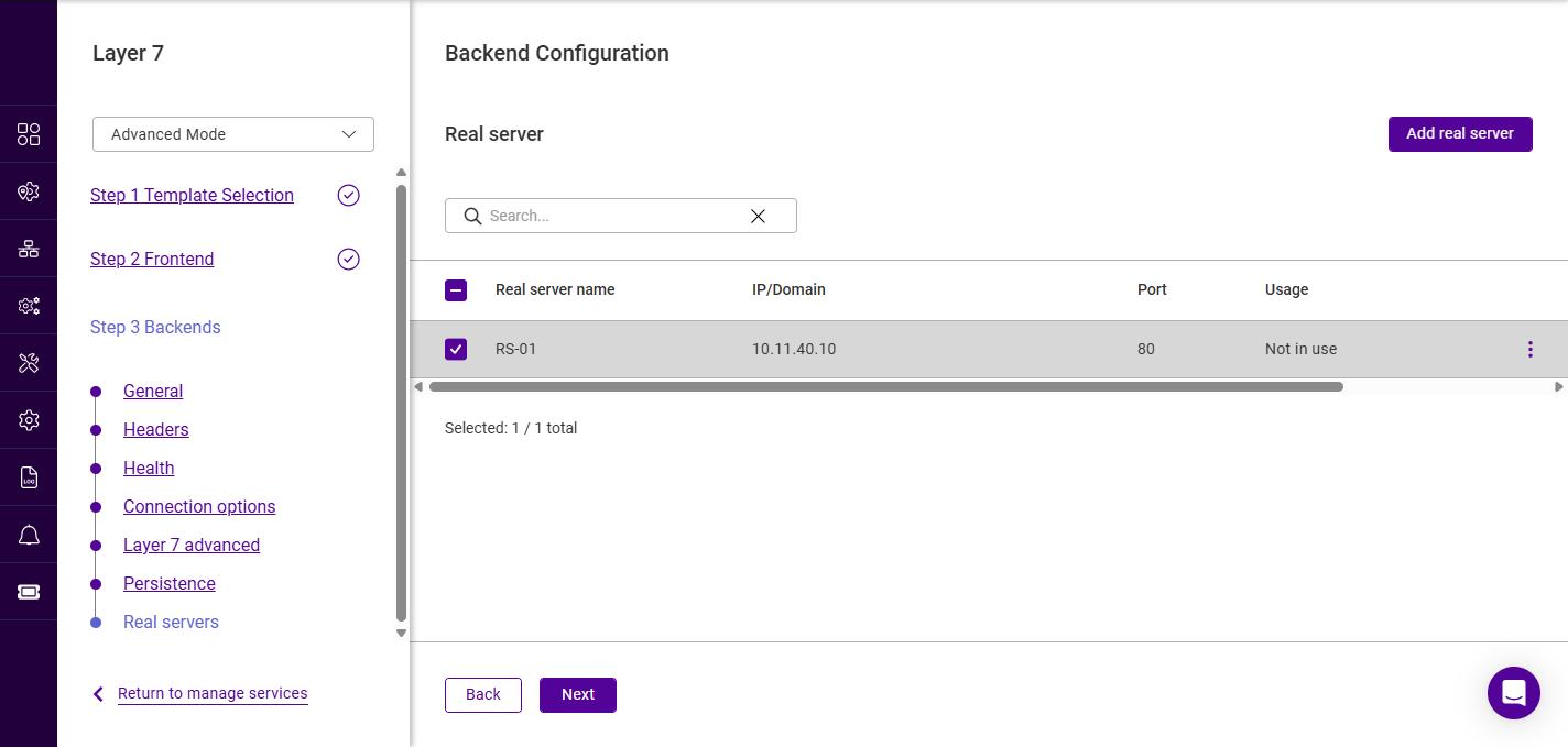 l7 backend realservers
