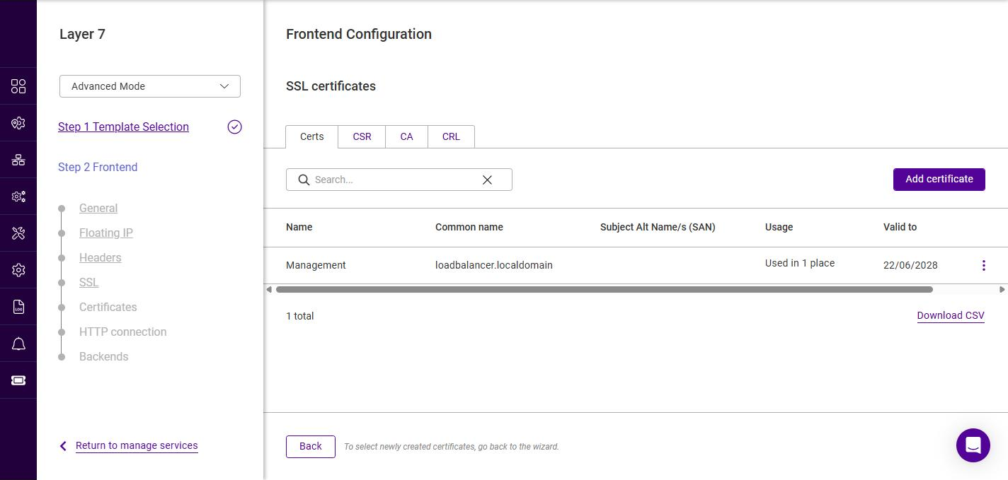 l7 frontend create certificate