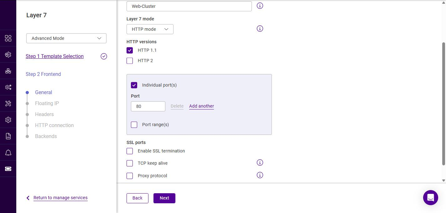 l7 frontend general options