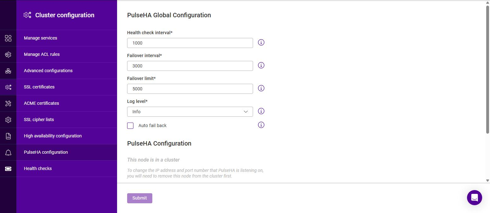 pulseha config