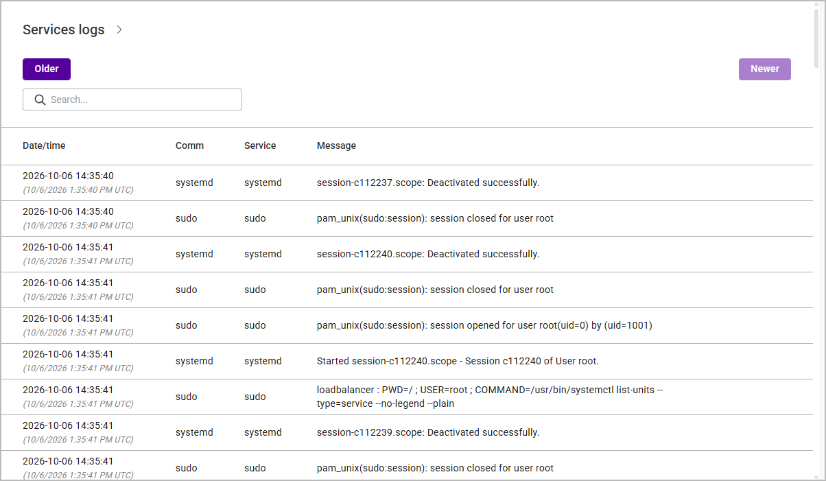 view logs results