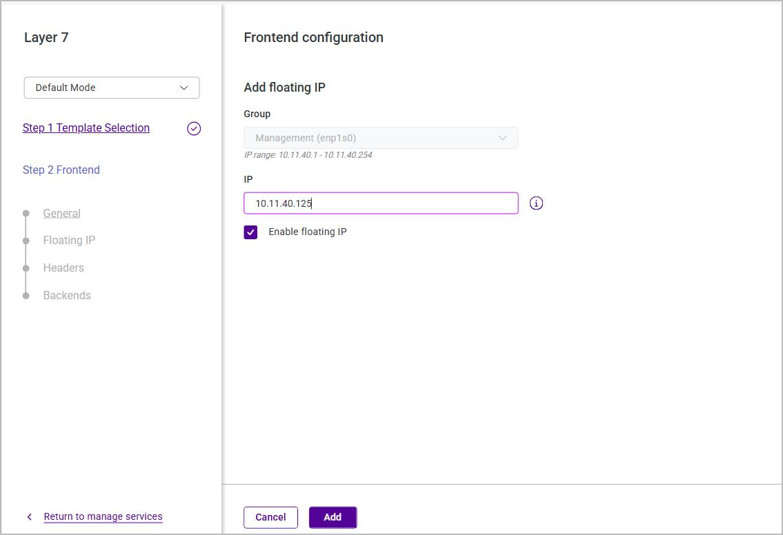 webui add service create fip