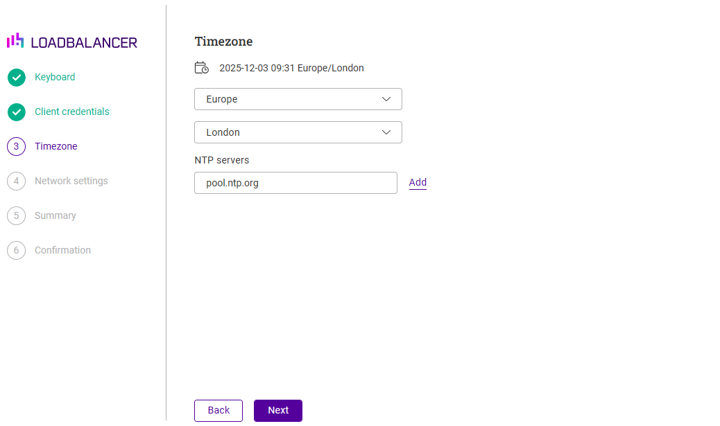 netwiz select timezone web