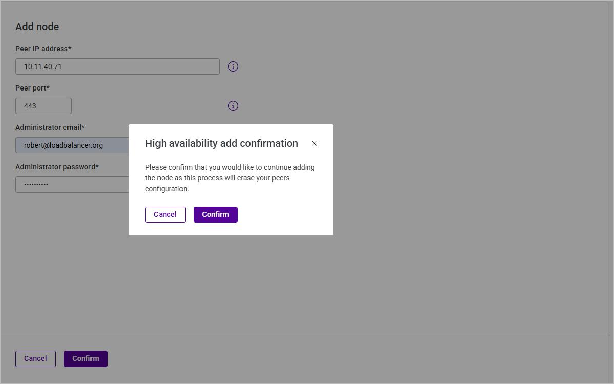 add node confirmation
