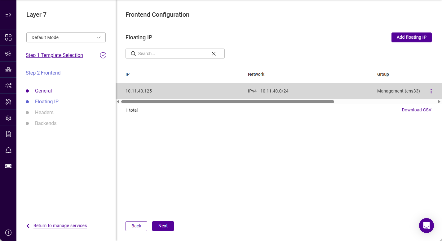webui add service fip created