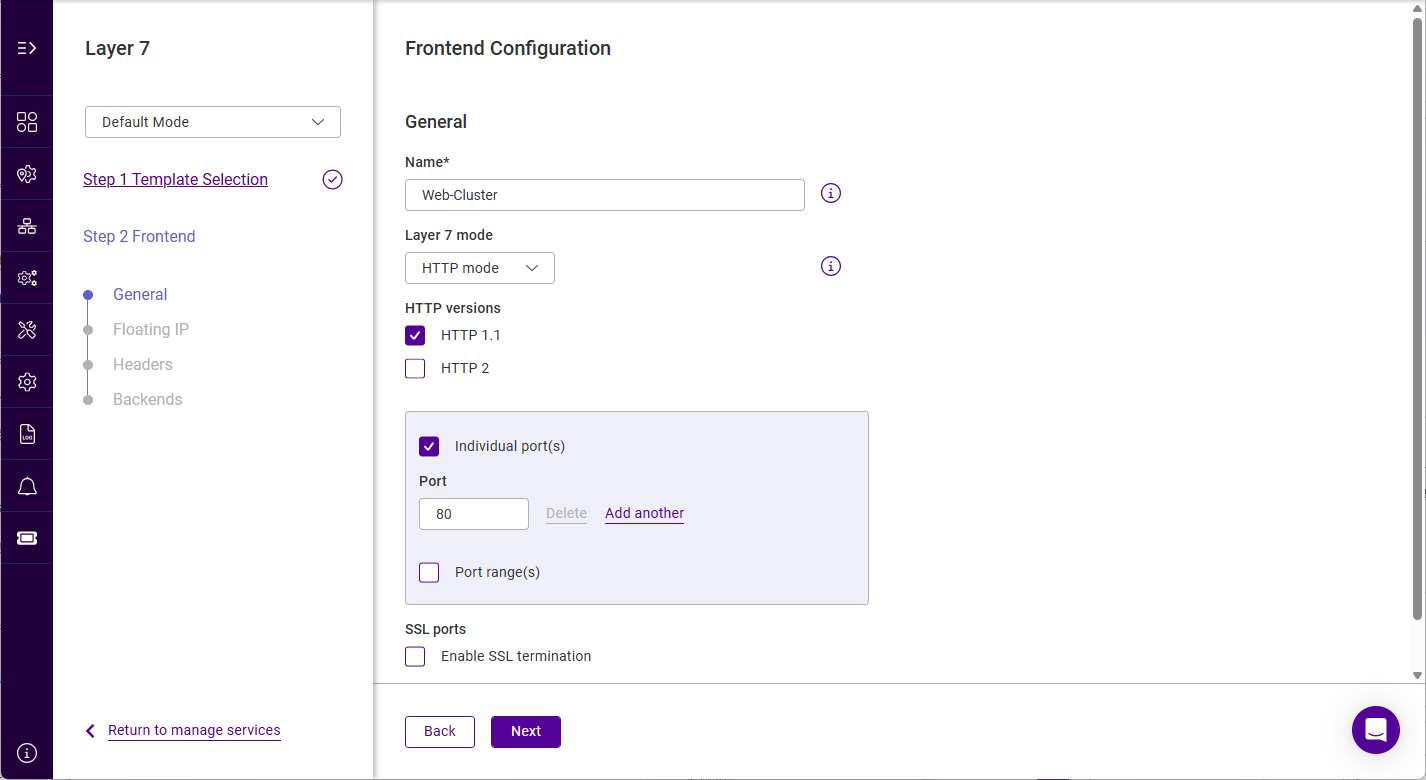 webui add service frontend config
