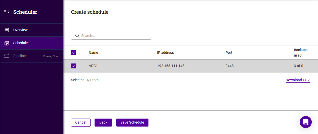 create schedule2