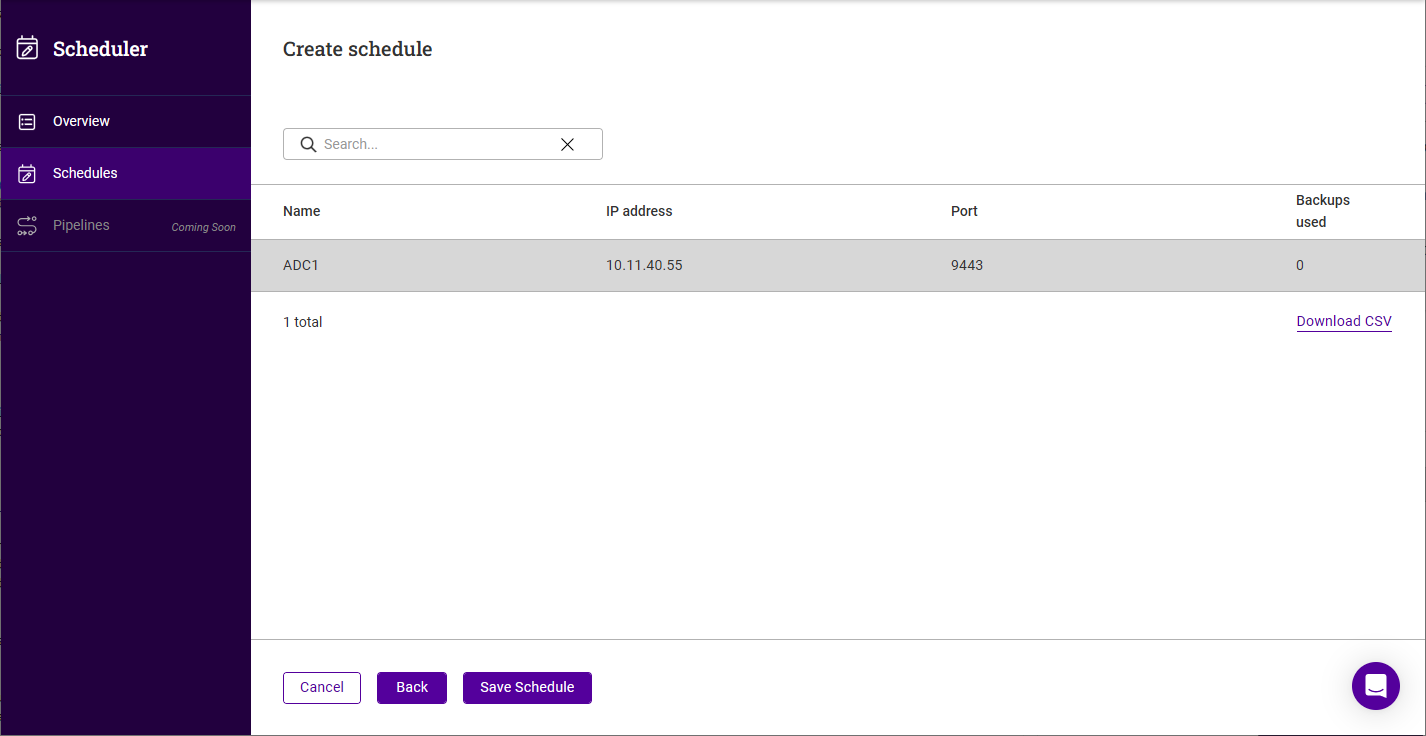 create schedule2