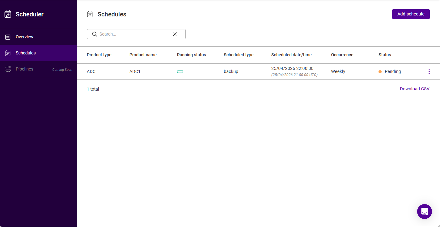 create schedule3